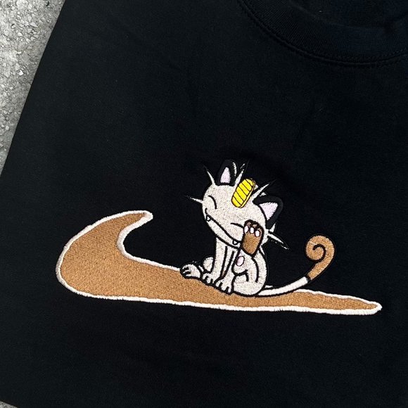 Meowth pokemon crewneck embroidered - Picture 2 of 2
